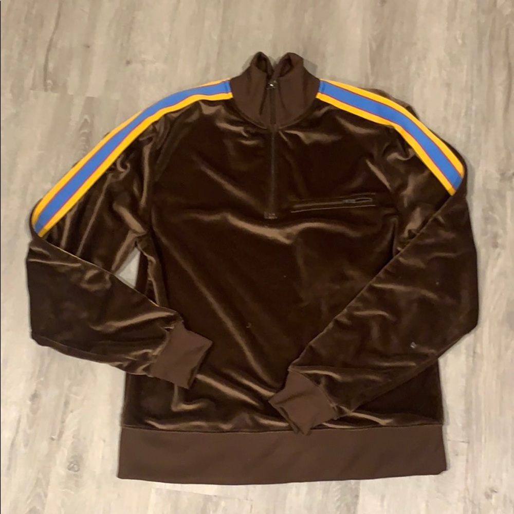 Vintage brown velvet Half zip